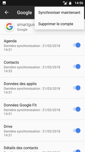 Sélectionnez Synchroniser maintenant