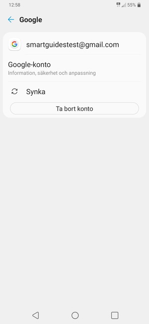 Välj Synka