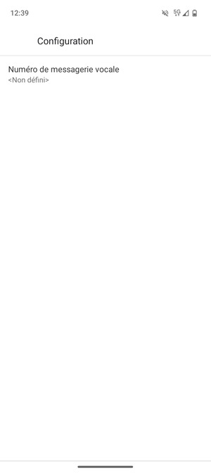 Sélectionnez Numéro de messagerie vocale