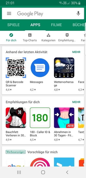 Wählen Sie die Suchleiste