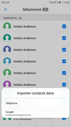 Sélectionnez votre compte Google
