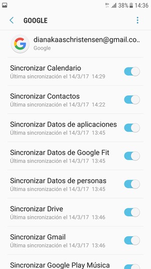 Asegúrese de haber seleccionado Sincronizar Contactos