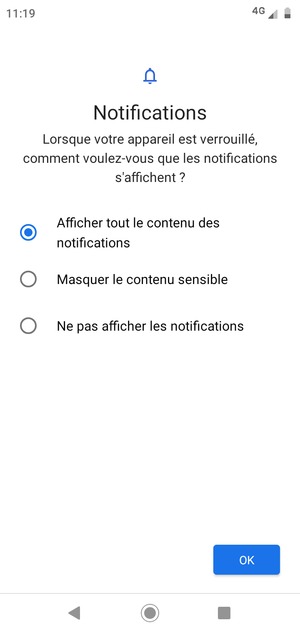 Sélectionnez votre option préférée et sélectionnez OK
