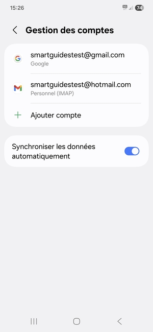 Sélectionnez votre compte Google