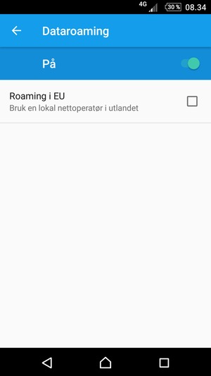 Slå Dataroaming på eller av