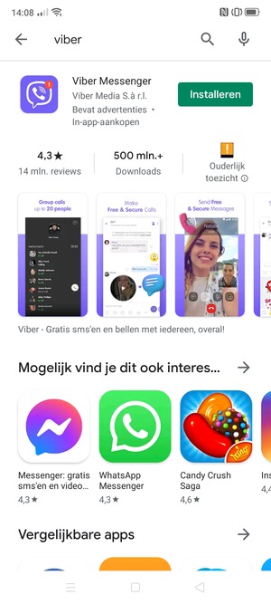 Selecteer de app