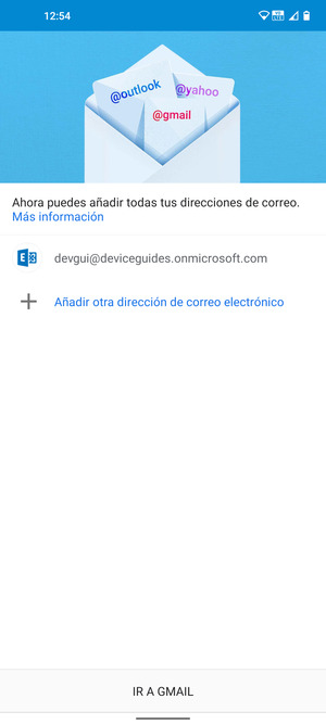 Seleccione IR A GMAIL