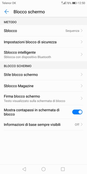 Il tuo telefono è ora protetto dal blocco schermo