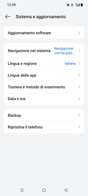 Seleziona Aggiornamento software