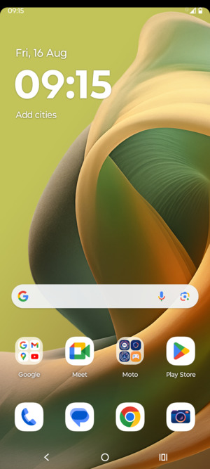 Slide down the top menu