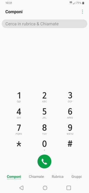 Premi e tieni premuto il numero 1