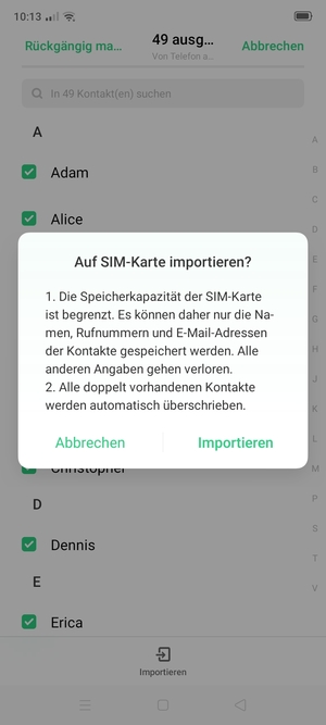 Wählen Sie Importieren