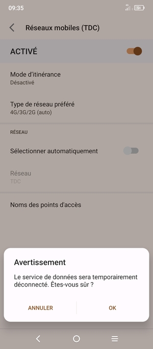 Sélectionnez OK