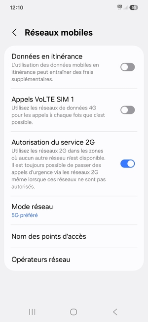 Sélectionnez Nom des points d'accès