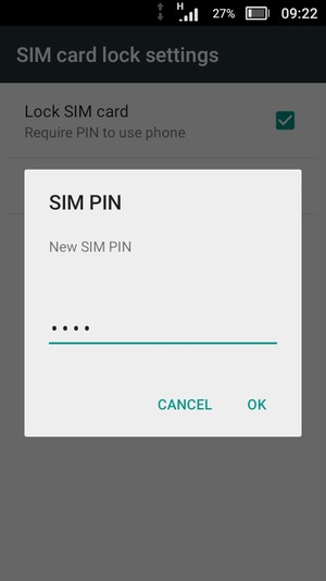 Enter your New SIM PIN and select OK