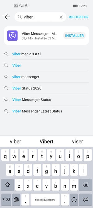 Saisissez le nom de l'appli et sélectionnez RECHERCHER