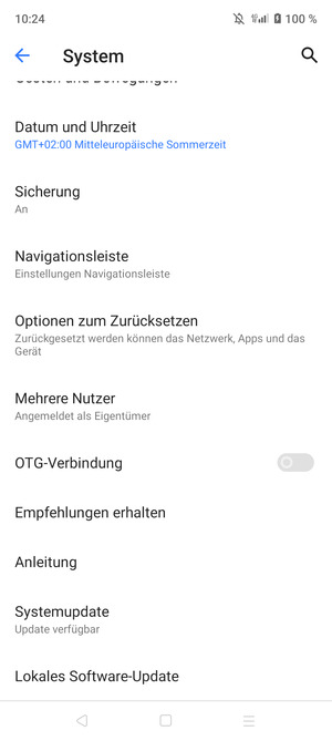 Wählen Sie Systemupdate