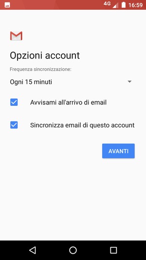 Seleziona AVANTI
