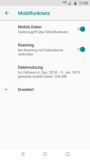 Schalten Sie Roaming an oder aus