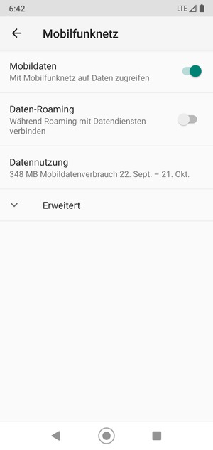 Wählen Sie Erweitert