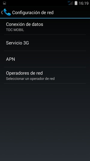 Seleccione Servicio 3G