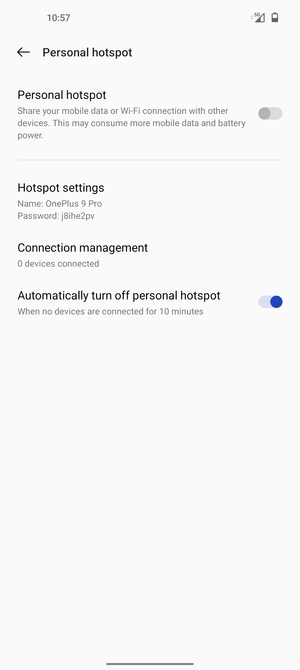 Select Hotspot settings