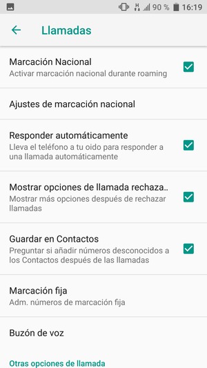 Seleccione Buzón de voz