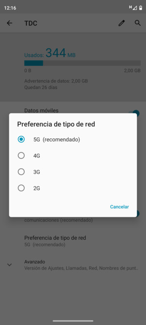 Seleccione la opción deseada