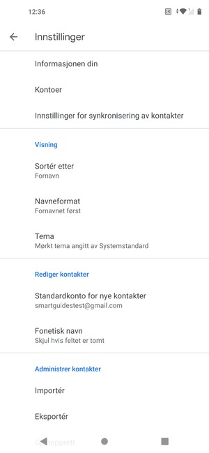 Velg Importér