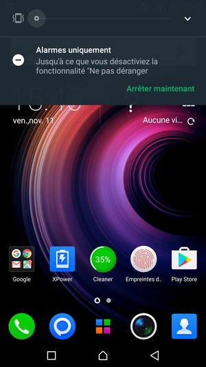 Appuyez une fois de plus pour passer en mode silencieux