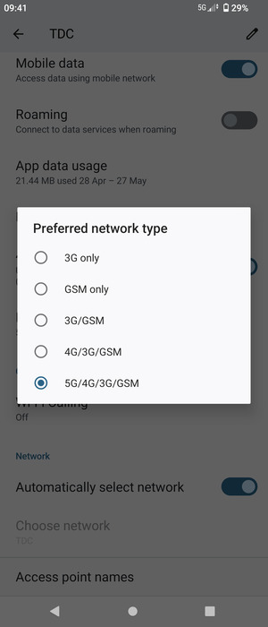 Select your preferred option