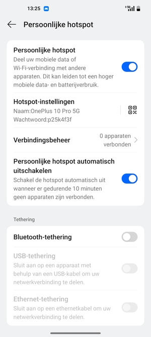 Uw telefoon is nu geïnstalleerd voor gebruik als modem