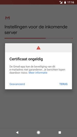 Selecteer TERUG