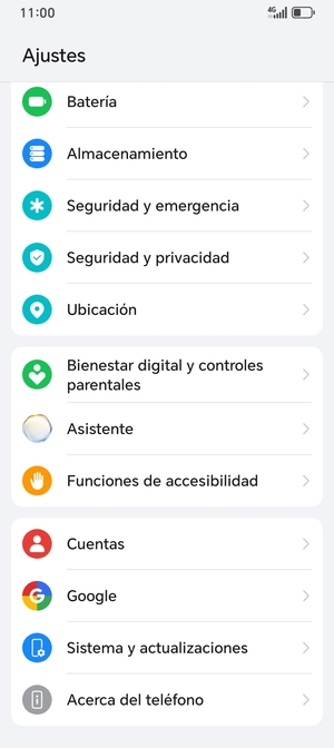 Desplácese y seleccione Sistema y actualizaciones
