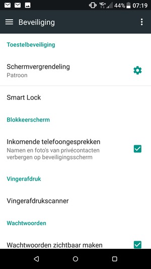 Uw telefoon is nu beveiligd met een schermvergrendeling