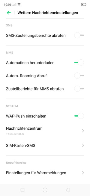 Wählen Sie Nachrichtenzentrum