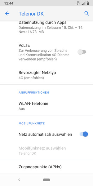 Scrollen Sie und wählen Sie Zugangspunkte (APNs)