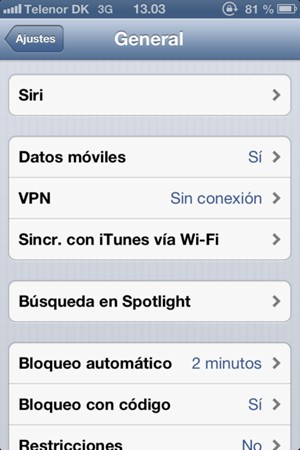 Seleccione Datos móviles
