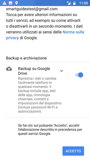 Seleziona ACCETTO
