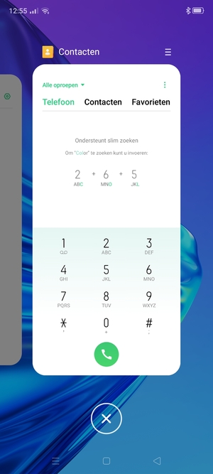 Selecteer het Verwijderen-pictogram om alle actieve apps te sluiten