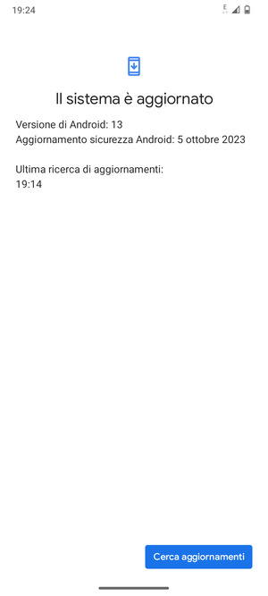Se il tuo telefono è aggiornato, vedrai la seguente schermata