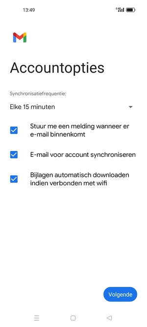 Selecteer Volgende