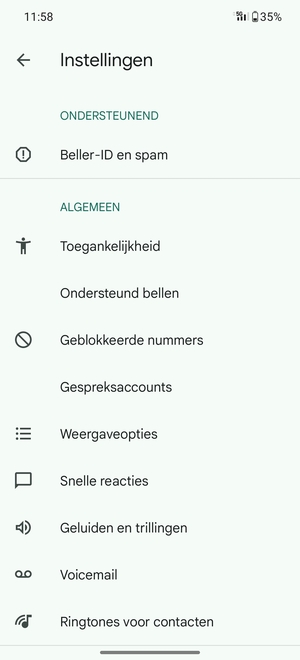 Selecteer Voicemail