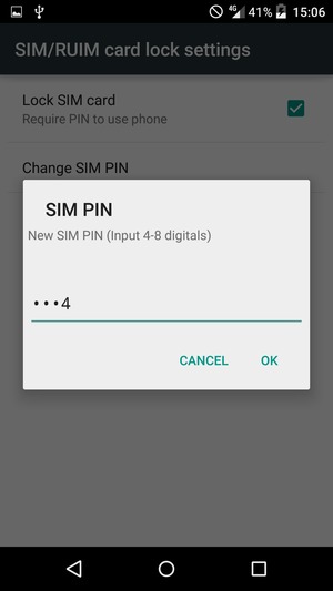 Enter your New SIM PIN and select OK