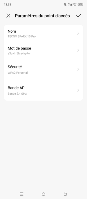 Sélectionnez Mot de passe