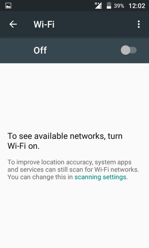Turn Wi-Fi on