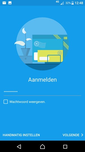 Voer uw wachtwoord in en selecteer HANDMATIG INSTELLEN
