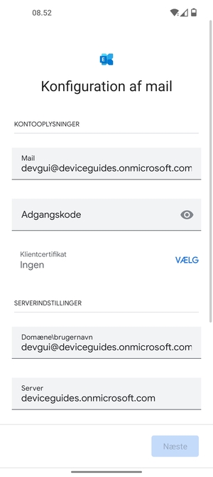 Indtast din adgangskode
