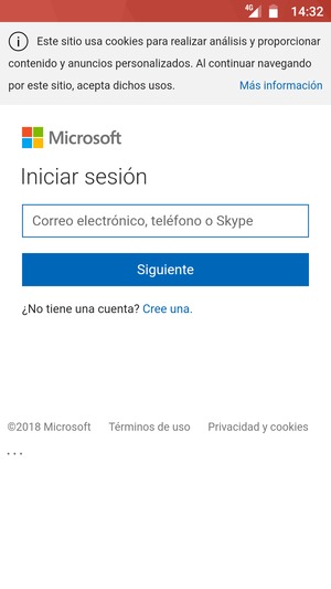 Introduzca su Dirección de correo electrónico y seleccione Siguiente