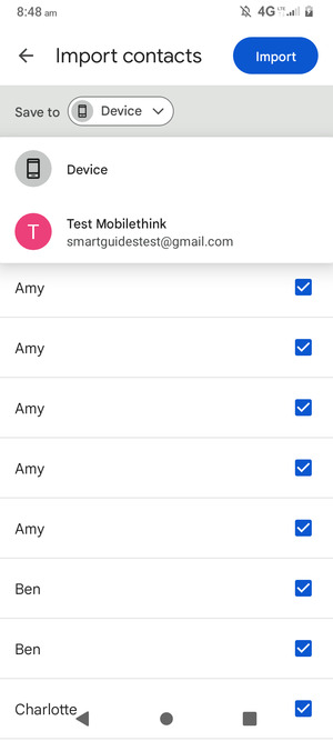 Select your Google account